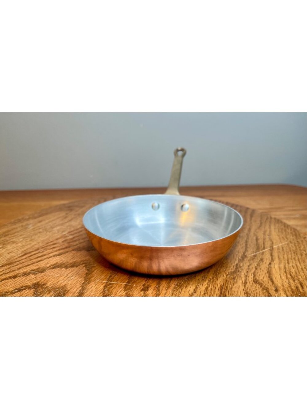 Vintage Copper Frying Pan (9.5" diameter) With Brass Handle - Picture 3 of 14